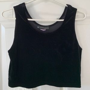 Black Velvet Crop Tank